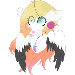 Size: 2048x2048 | Tagged: safe, artist:cinnamontee, oc, oc only, oc:ember, pegasus, pony, female, high res, mare, mouth hold, multicolored hair, note, solo