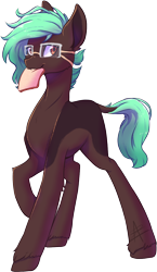 Size: 808x1389 | Tagged: safe, artist:myralilth, oc, oc only, oc:bread, earth pony, pony, bread, food, glasses, male, mouth hold, simple background, solo, stallion, transparent background