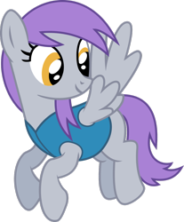 Size: 1024x1236 | Tagged: safe, artist:jeremeymcdude, ditzy doo, flutter doo, pegasus, pony, background pony, derpy clone, female, mare, purple mane, recolor, solo, weather team, winter wrap up vest