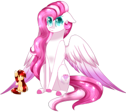 Size: 2805x2500 | Tagged: safe, artist:little-sketches, oc, oc only, pegasus, pony, colored pupils, duo, female, floppy ears, looking at you, mare, simple background, sitting, transparent background