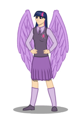 Size: 990x1450 | Tagged: safe, alternate version, artist:cyril_deroach, derpibooru exclusive, derpibooru import, twilight sparkle, twilight sparkle (alicorn), alicorn, human, art pack:equestria humanized project, cutie mark, female, humanized, simple background, solo, transparent background, winged humanization, wings