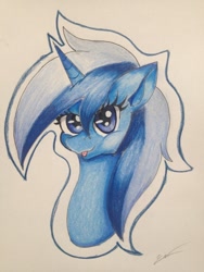 Size: 1024x1365 | Tagged: safe, artist:luxiwind, derpibooru import, minuette, pony, bust, portrait, solo, traditional art