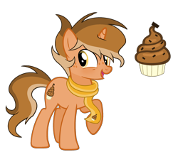 Size: 2112x1928 | Tagged: safe, artist:thesmall-artist, derpibooru import, oc, oc:chocolate cupcake, pony, unicorn, clothes, male, scarf, simple background, solo, stallion, transparent background