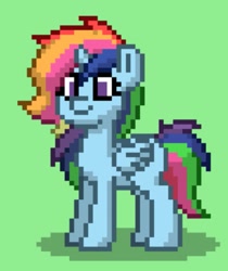 Size: 651x774 | Tagged: safe, derpibooru import, oc, oc:rainbow sparkle, alicorn, pony, magical lesbian spawn, offspring, parent:rainbow dash, parent:twilight sparkle, parents:twidash, pony town