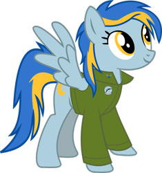 Size: 1024x1088 | Tagged: safe, artist:jeremeymcdude, oc, oc only, oc:moondust messerschmitt, pegasus, pony, alternate universe, military, military uniform, new lunar republic, new lunar republic air force, nighthawk squadron, pilot, solo