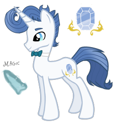 Size: 1641x1725 | Tagged: safe, artist:spectrumnightyt, derpibooru import, oc, oc:spectrum night, pony, unicorn, bowtie, cutie mark, magic, male, offspring, parent:fancypants, parent:rarity, parents:raripants, simple background, solo, stallion, transparent background