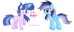 Size: 2112x936 | Tagged: safe, artist:thesmall-artist, derpibooru import, oc, oc only, pegasus, pony, unicorn, female, mare, offspring, parent:flash sentry, parent:rainbow dash, parent:soarin', parent:twilight sparkle, parents:flashlight, parents:soarindash, simple background, transparent background