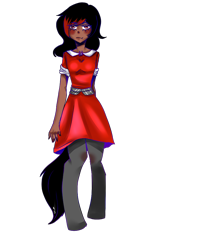 Size: 800x1000 | Tagged: safe, artist:deer-daniel, oc, oc only, oc:annie, satyr, clothes, dress, offspring, parent:king sombra, parent:queen umbra, simple background, solo, transparent background