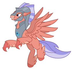 Size: 5392x5200 | Tagged: safe, artist:dragonchaser123, derpibooru import, classical hippogriff, hippogriff, surf and/or turf, absurd resolution, armor, chestplate, feathered fetlocks, flying, helmet, male, simple background, solo, transparent background, vector