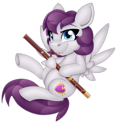 Size: 4745x5000 | Tagged: safe, artist:partylikeanartist, derpibooru import, oc, pegasus, pony, absurd resolution, bassoon, flying, looking at you, musical instrument, ponified, simple background, solo, transparent background, wingding eyes