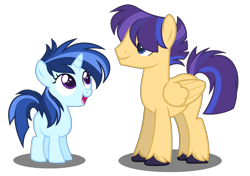 Size: 2153x1513 | Tagged: safe, artist:nightmarye, derpibooru import, oc, oc only, pegasus, pony, unicorn, female, filly, male, offspring, parent:flash sentry, parent:twilight sparkle, parents:flashlight, simple background, stallion, transparent background