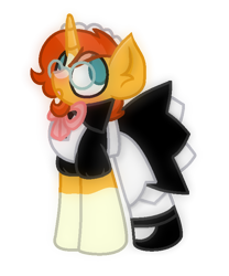 Size: 628x754 | Tagged: safe, artist:thefanficfanpony, sunburst, pony, unicorn, blushing, clothes, crossdressing, maid, solo