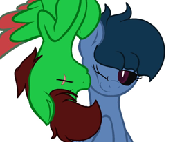 Size: 960x790 | Tagged: safe, artist:slenderdash, derpibooru import, oc, oc:faith, oc:minty light, cute, kissing