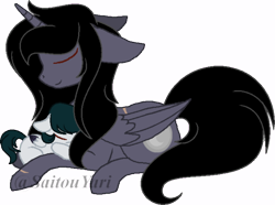 Size: 600x447 | Tagged: safe, artist:t-aroutachiikun, oc, oc only, oc:notte incantata, oc:prince thanatos, pony, base used, father and child, father and daughter, male, offspring, offspring's offspring, parent and child, parent:oc:prince thanatos, parent:oc:princess estelle, parents:oc x oc, prone, simple background, transparent background