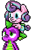 Size: 723x975 | Tagged: safe, artist:sonicboy112, derpibooru import, princess flurry heart, spike, alicorn, dragon, pony, duo, game:spike's time off, pixel art, pony hat, simple background, white background