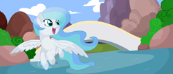 Size: 1024x437 | Tagged: safe, artist:leanne264, derpibooru import, oc, oc:princess skyfall, pegasus, pony, base used, female, flying, mare, movie accurate, solo