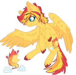 Size: 674x661 | Tagged: safe, artist:wanderingpegasus, oc, oc only, oc:flamespark, pegasus, pony, female, mare, not sunset shimmer, solo