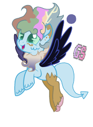 Size: 868x1180 | Tagged: safe, artist:gamingstarluigisin, derpibooru import, oc, oc only, oc:lunatic solus, hybrid, base used, interspecies offspring, offspring, parent:discord, parent:princess celestia, parents:dislestia, simple background, solo, transparent background