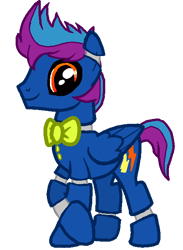 Size: 480x656 | Tagged: safe, derpibooru import, oc, oc only, oc:runner bolt, animatronic, bowtie, simple background, solo, transparent background