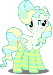 Size: 751x1064 | Tagged: safe, artist:dashiesparkle, artist:icey-wicey-1517, derpibooru import, edit, vapor trail, pegasus, pony, blushing, clothes, cute, ear piercing, ear tag, earring, female, jewelry, mare, piercing, simple background, socks, solo, striped socks, transparent background, vaporbetes