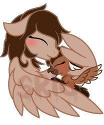 Size: 432x518 | Tagged: safe, artist:superrosey16, derpibooru import, oc, oc only, oc:rose thorn, oc:shelly fox, classical hippogriff, hippogriff, pegasus, pony, female, mare, simple background, transparent background