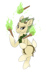 Size: 3176x5000 | Tagged: safe, artist:lostinthetrees, derpibooru import, oc, oc only, oc:puck, earth pony, pony, deer tail, loincloth, male, simple background, solo, stallion, torch, transparent background