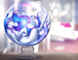 Size: 4003x3073 | Tagged: safe, artist:lunastyczna, oc, oc only, absurd resolution, crystal ball, solo, stuck