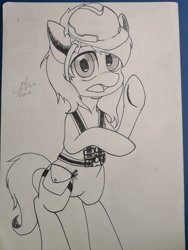 Size: 2976x3968 | Tagged: safe, artist:lunem0on, derpibooru import, oc, oc only, pony, hard hat, solo, traditional art