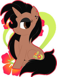 Size: 818x1101 | Tagged: safe, artist:missmele-madness, derpibooru import, oc, oc only, oc:bramble angel mele, pony, unicorn, female, hair over one eye, mare, simple background, sitting, solo, transparent background