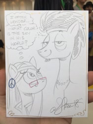 Size: 1536x2048 | Tagged: safe, artist:andypriceart, derpibooru import, idw, earth pony, pony, flax seed, thought bubble, traditional art, wheat grass