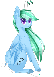 Size: 1751x2455 | Tagged: safe, artist:little-sketches, oc, oc only, hybrid, pegasus, pony, colored pupils, commission, eye clipping through hair, female, looking at you, mare, simple background, sitting, solo, transparent background