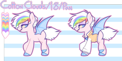 Size: 949x478 | Tagged: safe, artist:l-ostboy, derpibooru import, oc, oc only, oc:cotton clouds, bat pony, bat pony oc, solo