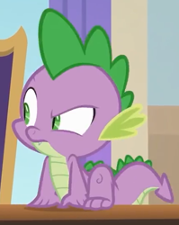 Size: 430x540 | Tagged: safe, derpibooru import, screencap, spike, dragon, school daze, cropped, male