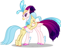 Size: 6828x5394 | Tagged: safe, artist:vector-brony, derpibooru import, princess skystar, queen novo, classical hippogriff, hippogriff, my little pony: the movie, absurd resolution, colored hooves, duo, female, grounded, hug, mother and child, mother and daughter, parent and child, pun, simple background, transparent background, vector, visual pun