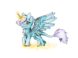 Size: 2048x1536 | Tagged: safe, artist:melonseed11, derpibooru import, oc, oc:wind blade, alicorn, chibi, cloven hooves, female, fluffy, magic, mare, simple background, solo, transparent background