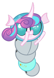 Size: 1066x1539 | Tagged: safe, artist:venaf, derpibooru import, princess flurry heart, changeling, changeling larva, demon, atg 2018, changelingified, cloth diaper, diaper, newbie artist training grounds, safety pin, simple background, species swap, transparent background, wat