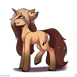 Size: 1080x1080 | Tagged: safe, artist:serodart, derpibooru import, oc, unicorn, angry, ear fluff, solo