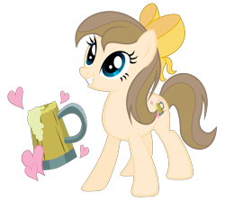 Size: 2244x2008 | Tagged: safe, artist:galaxynightyt, derpibooru import, oc, oc:sweet cider, earth pony, pony, bow, cutie mark, female, hair bow, heart, high res, mare, offspring, parent:applejack, parent:caramel, parents:carajack, simple background, solo, transparent background