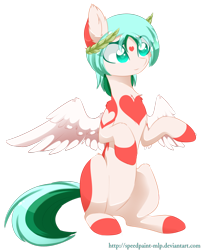 Size: 1024x1254 | Tagged: safe, artist:little-sketches, oc, oc only, oc:miu, pegasus, pony, colored pupils, colored wings, female, laurel wreath, mare, simple background, sitting, solo, transparent background
