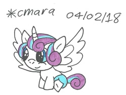 Size: 727x546 | Tagged: safe, artist:cmara, derpibooru import, princess flurry heart, diaper, solo, traditional art