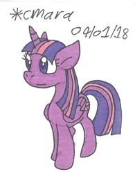 Size: 623x800 | Tagged: safe, artist:cmara, derpibooru import, twilight sparkle, twilight sparkle (alicorn), alicorn, solo, traditional art