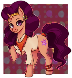 Size: 576x625 | Tagged: safe, artist:winter-darkness, saffron masala, pony, unicorn, smiling, solo