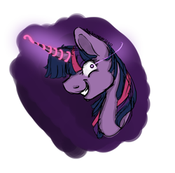 Size: 1024x1012 | Tagged: safe, artist:aurasinchaser, derpibooru import, twilight sparkle, pony, bust, magic, portrait, simple background, solo, transparent background, twilight snapple