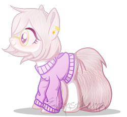 Size: 997x916 | Tagged: safe, artist:eclispeluna, derpibooru import, oc, earth pony, pony, base used, clothes, female, glasses, mare, simple background, solo, sweater, transparent background