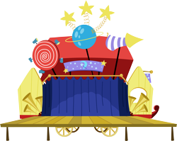 Size: 5032x4000 | Tagged: safe, artist:jeatz-axl, boast busters, absurd resolution, caravan, cart, no pony, simple background, stage, transparent background, trixie's wagon, vector, wagon