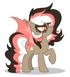 Size: 1024x1134 | Tagged: safe, artist:mintoria, derpibooru import, oc, oc only, oc:maximum bark, bat pony, pony, female, mare, raised hoof, side view, simple background, solo, transparent background