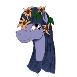 Size: 1024x1024 | Tagged: safe, artist:lilithscure, derpibooru import, oc, oc only, oc:cosmia nebula, bust, flower, flower in hair, happy, portrait, simple background, solo, transparent background