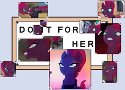 Size: 1280x914 | Tagged: safe, artist:broohan-universe, storm king, tempest shadow, pony, unicorn, my little pony: the movie, angry, broken horn, do it for her, exploitable meme, eye scar, female, lisa's first word, male, mare, meme, scar, the simpsons, unamused