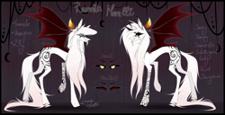 Size: 4500x2312 | Tagged: safe, artist:ravenia-morelli, derpibooru import, oc, oc:ravenia morelli, vampony, reference sheet, solo