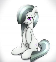 Size: 1380x1524 | Tagged: safe, artist:fotasy, derpibooru import, marble pie, earth pony, pony, bedroom eyes, cute, female, mare, smiling, solo